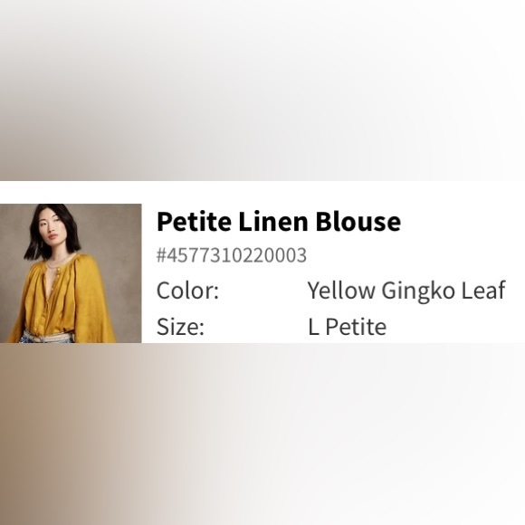 Banana Republic L PETITE 100% Linen blouse. - Picture 2 of 7